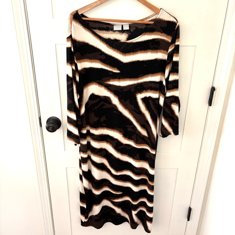 Chico’s Travelers Zebra Print Slinky Midi Dress. Size 20-22/Chicos 4. - Picture 3 of 12